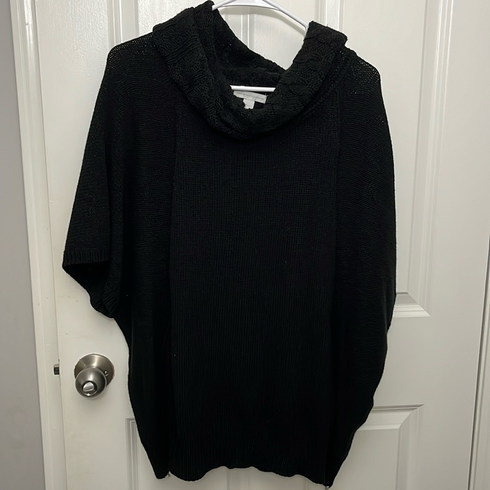 Women’s NY&Company Sweater - Large, Black. Short sleeve, oversized, cowl neck